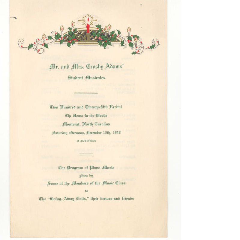 Mr. and Mrs Crosby Adams student musical of December 15 1928