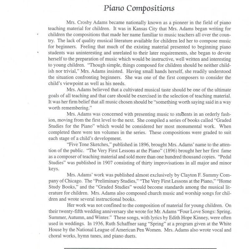 Piano Compositions