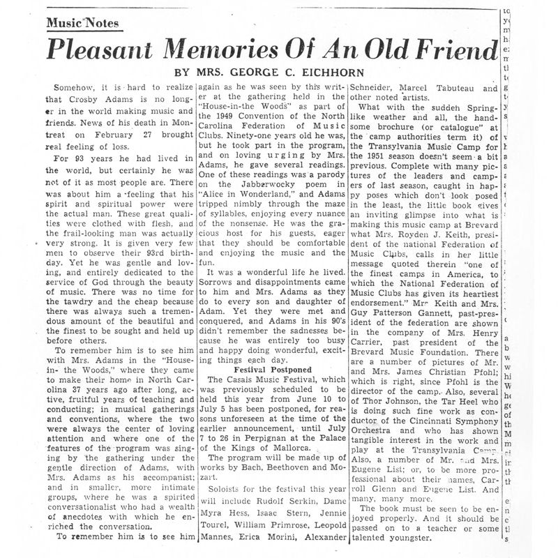 Pleasant Memories of an Old Friend