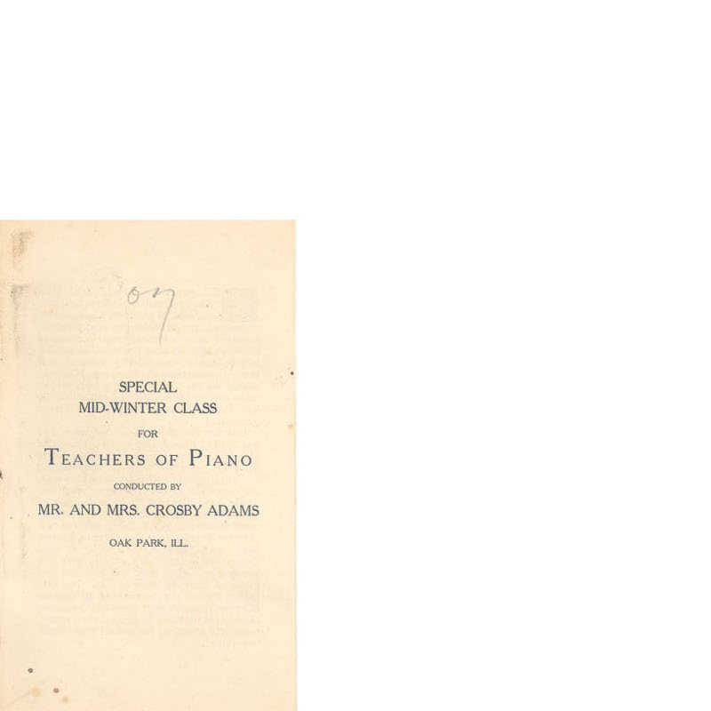 Special Mid-Winter Class for Teachers of Piano