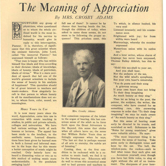 The Meaning of Appreciation 2