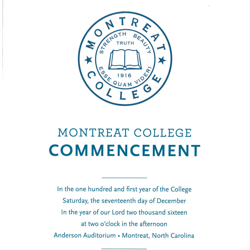 December 2016 Commencement Program