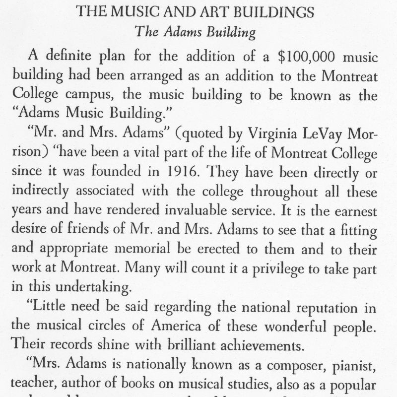 Crosby Adams Music Building