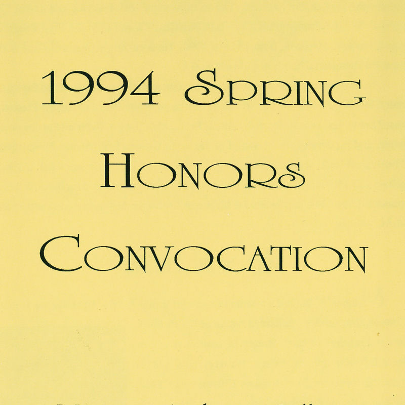 Honors Convocation Program 1994