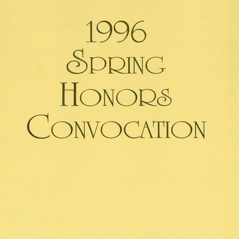 Honors Convocation Program 1996