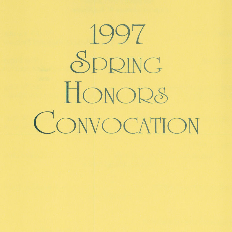 Honors Convocation Program 1997