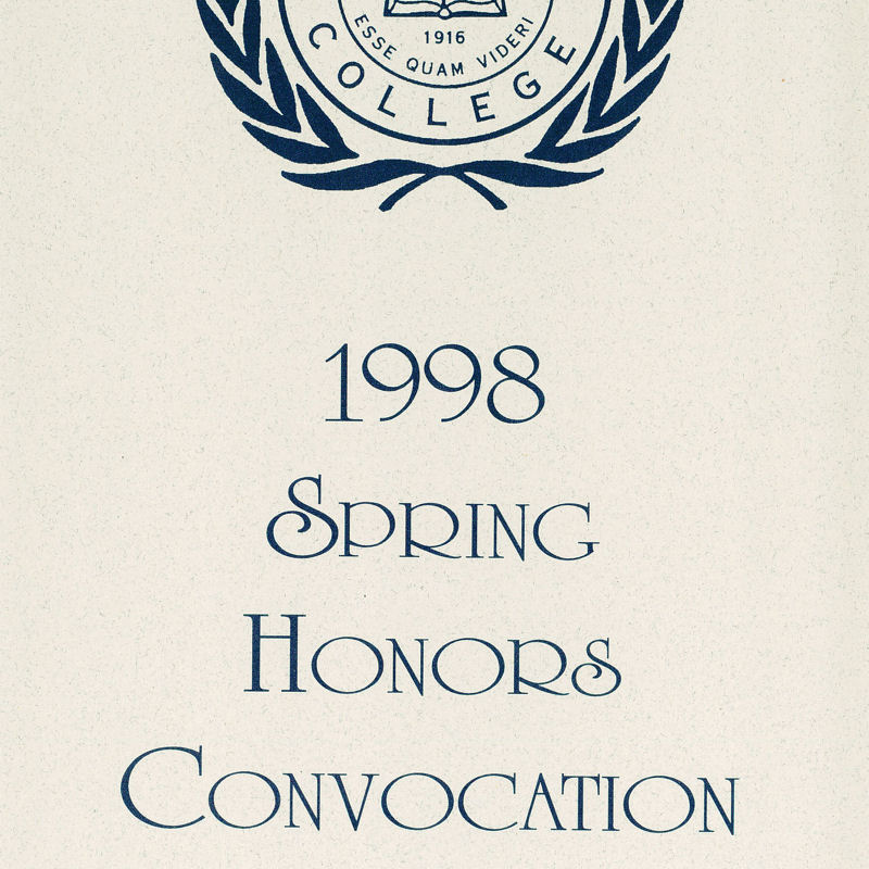 Honors Convocation Program 1998