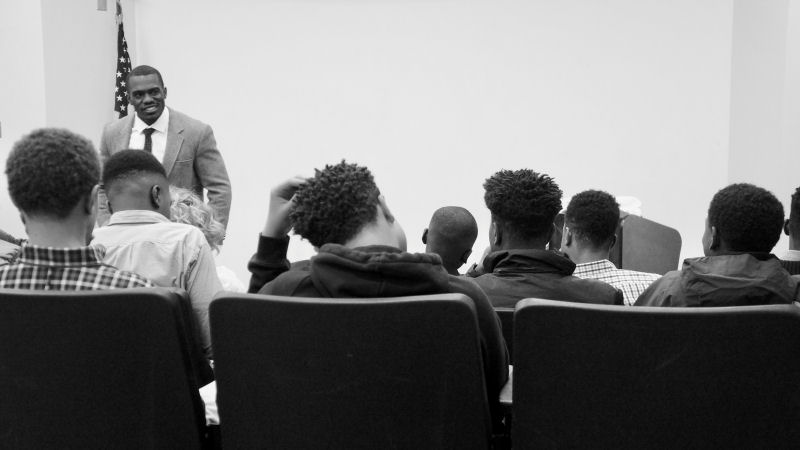 Rwenshaun Miller speaks on mental health among teenage males at the Jack and Jill Teen Symposium
