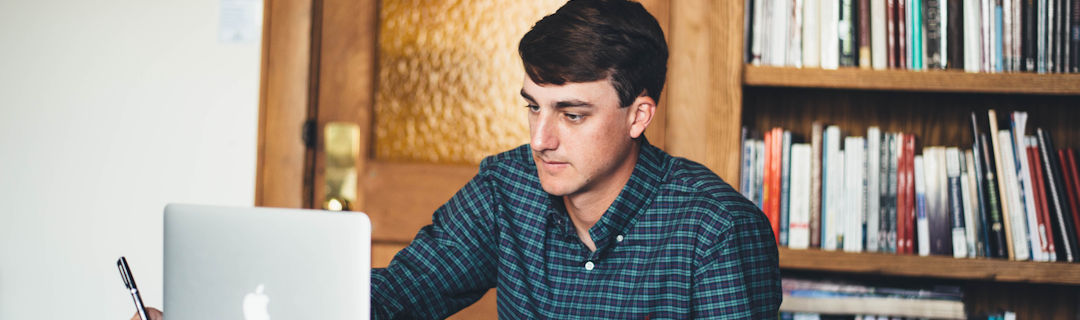 Image of young man studying