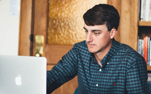 Thumbnail image of young man studying