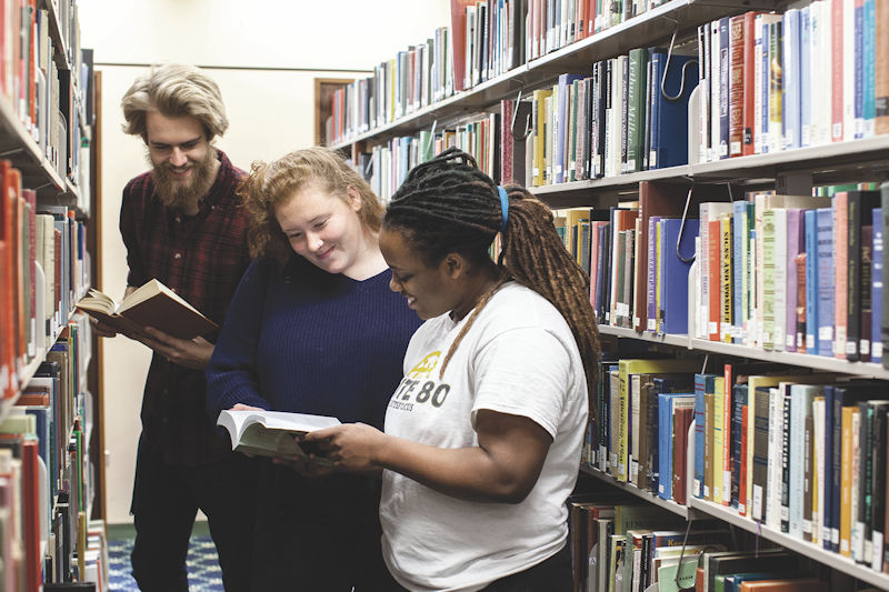 Students in the Montreat College library