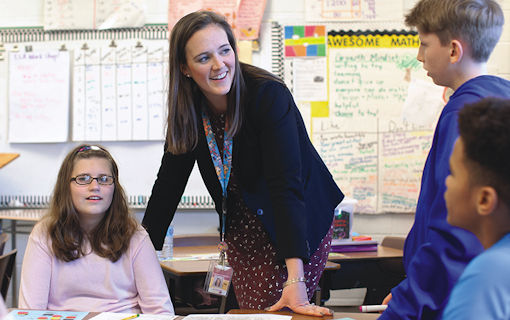 Caroline Clark teaching at Black Mountain Elementary School