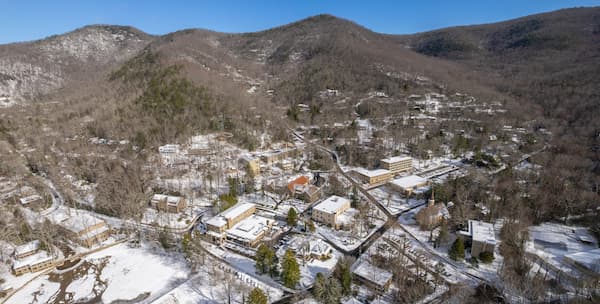 Montreat College Campus with Snow