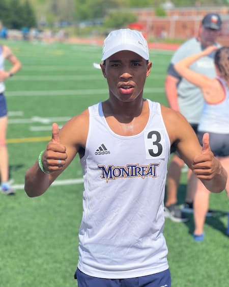 Ruchen Blaauw in a Montreat track uniform