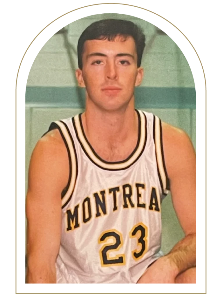 Portrait of a young man wearing a Montreat basketball uniform