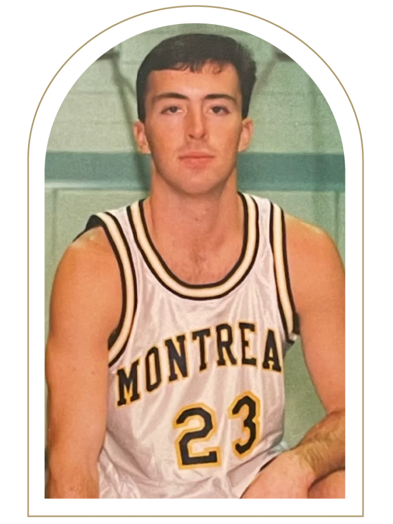 Portrait of a young man wearing a Montreat basketball uniform