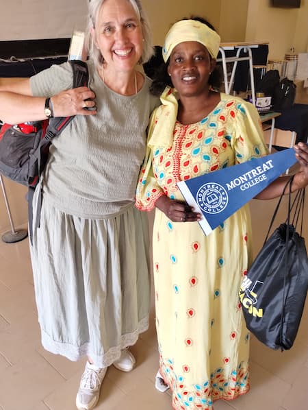 Dorothy Holley with a Senegalese teacher