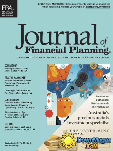 Journal of Financial Planning cover image with artistic sketches of a flower