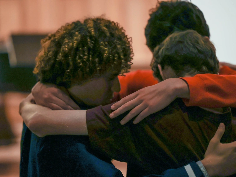 Montreat College students hugging