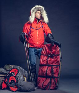 Peter Ripmaster posing with snow equipment